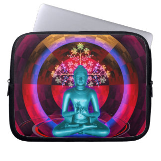 Meditating Blue Buddha-laptophoes Laptop Sleeve