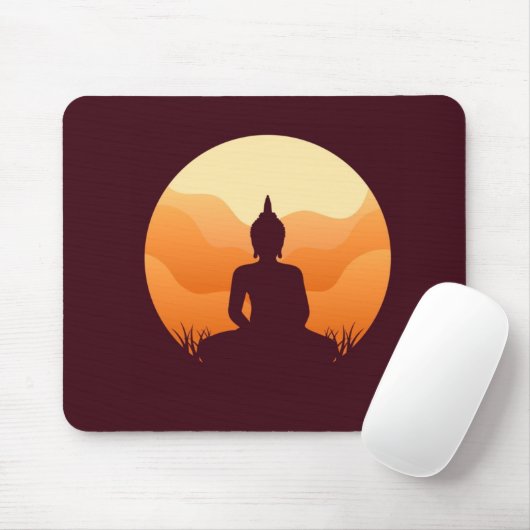 Meditating Buddha Sunset Mousepad Muismat (Met muis)
