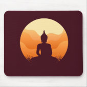 Meditating Buddha Sunset Mousepad Muismat (Voorkant)