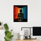 Meditating Buddha Vintage Retro Buddha Poster (Thuiskantoor)
