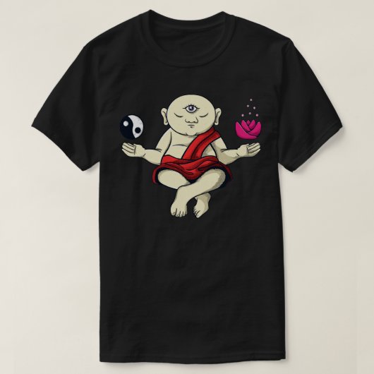 Meditating Buddhist Monk Zen Buddha Om T-shirt (Design voorkant)