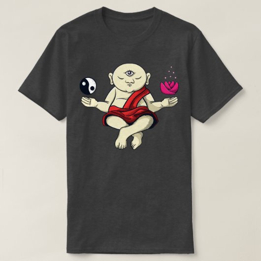 Meditating Buddhist Monk Zen Buddha Om T-shirt (Design voorkant)