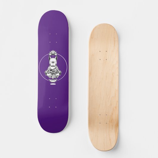 Meditating French Bulldog Skateboard (Voorkant)