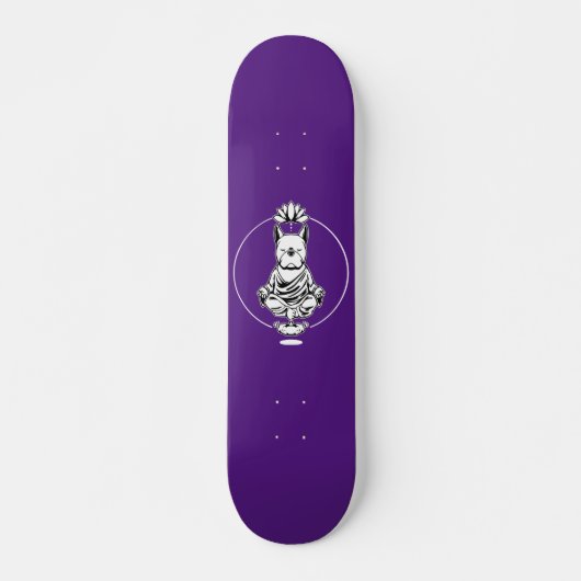 Meditating French Bulldog Skateboard (Voorkant)