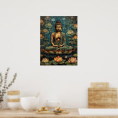Meditating Gautam Buddha Art Poster (Keuken)