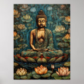 Meditating Gautam Buddha Art Poster (Voorkant)