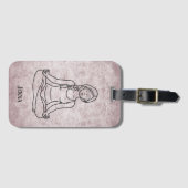 Meditating Lady Custom Name Bagagelabel (Voorkant (horizontaal))