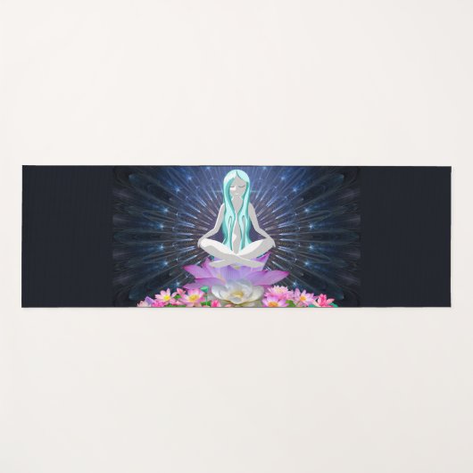 Meditating Lotus Yogamat (Voorkant (horizontaal))