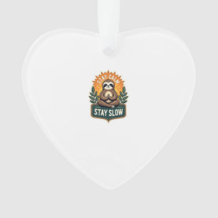 Meditating Sloth Vintage Relaxte Geest T-Shirt 2 Ornament