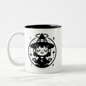 Meditating Witch Circle Halloween Mug | Two-Sided  Tweekleurige Koffiemok (Links)