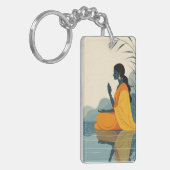 Meditating women Keychain  (Voorkant Links)