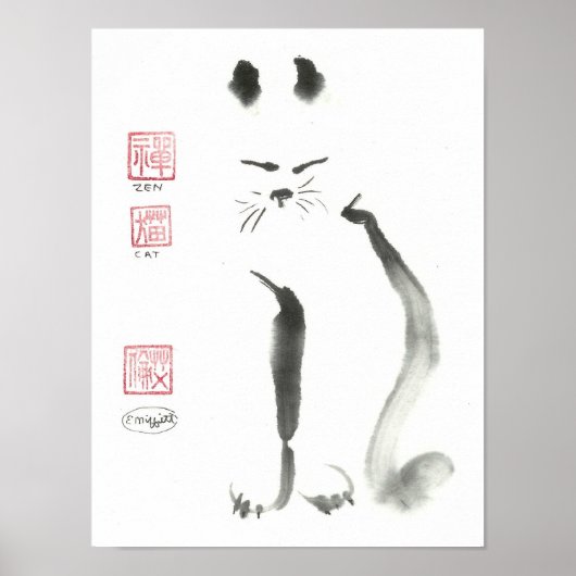 Meditating Zen Cat Poster (Voorkant)