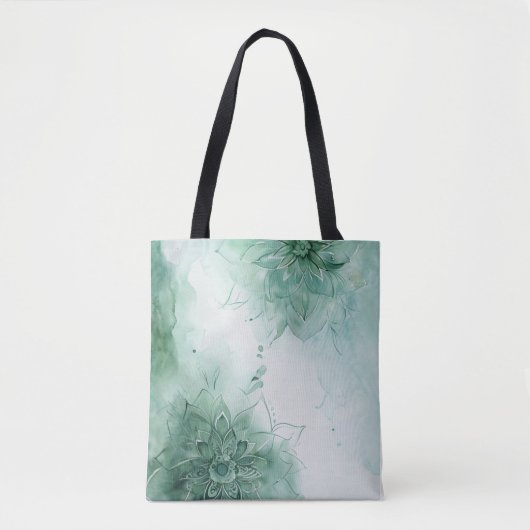 Meditation and relax - calming Green Mandala  Tote Bag (Voorkant)
