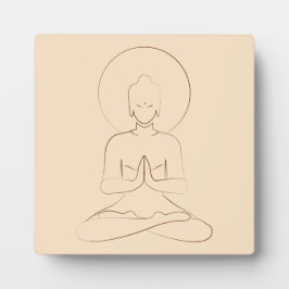 Meditation Black outline silhouette human. Fotoplaat