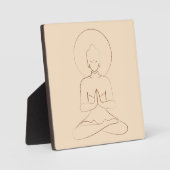 Meditation Black outline silhouette human. Fotoplaat (Voorkant)