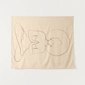 Meditation Black outline silhouette human. Wandkleed (Voorkant (horizontaal))