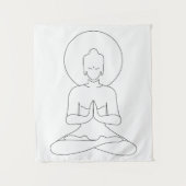 Meditation Black outline silhouette human. Wandkleed (Voorkant)