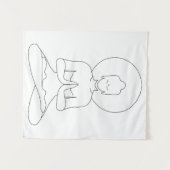 Meditation Black outline silhouette human. Wandkleed (Voorkant (horizontaal))