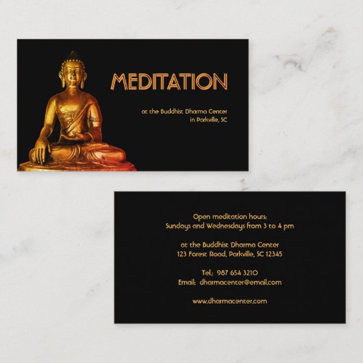 Meditation Buddha Visitekaartje (Voorkant / Achterkant)