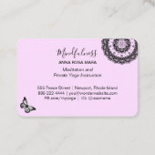 *~* Meditation Butterfly Reiki Mandala Glitter Visitekaartje (Achterkant)