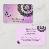 *~* Meditation Butterfly Reiki Mandala Glitter Visitekaartje (Voorkant / Achterkant)