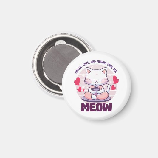 Meditation cat - Kawaii cat Magneet (Voorkant / Achterkant)