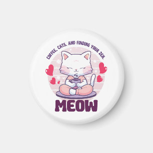 Meditation cat - Kawaii cat Magneet