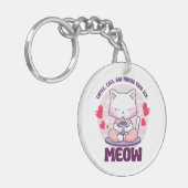 Meditation cat - Kawaii cat Sleutelhanger (Voorkant Links)
