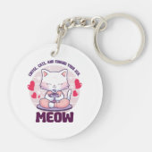 Meditation cat - Kawaii cat Sleutelhanger (Achterkant)