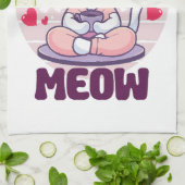 Meditation cat - Kawaii cat Theedoek (Gevouwen)