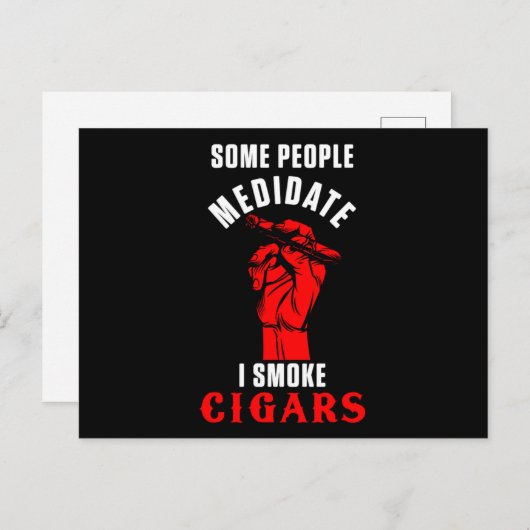 Meditation Cigar Smoking Tobacco Humidor Cigar Lov Briefkaart (Voorkant / Achterkant)