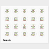 Meditation Concentration Cute Coffee Mok Kawaii Ronde Sticker (Vel)