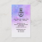 *~* Meditation Crater of Moon Hamsa Hand of Fatima Visitekaartje (Achterkant)