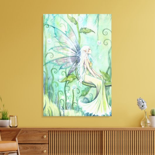 Meditation Fairy Fantasy Artwork van Molly Harriso Canvas Afdruk (Insitu (Woonkamer))