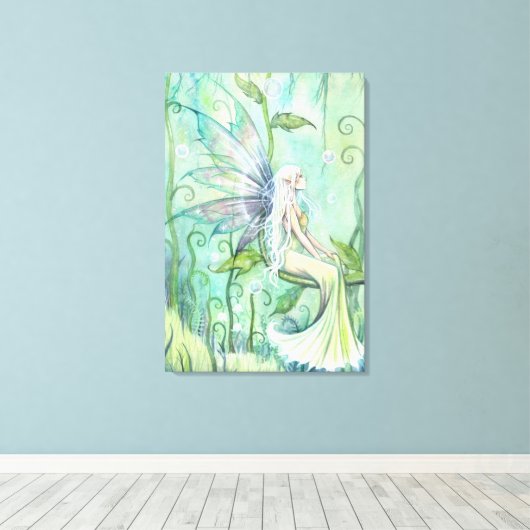 Meditation Fairy Fantasy Artwork van Molly Harriso Canvas Afdruk (Insitu (Houten vloer))