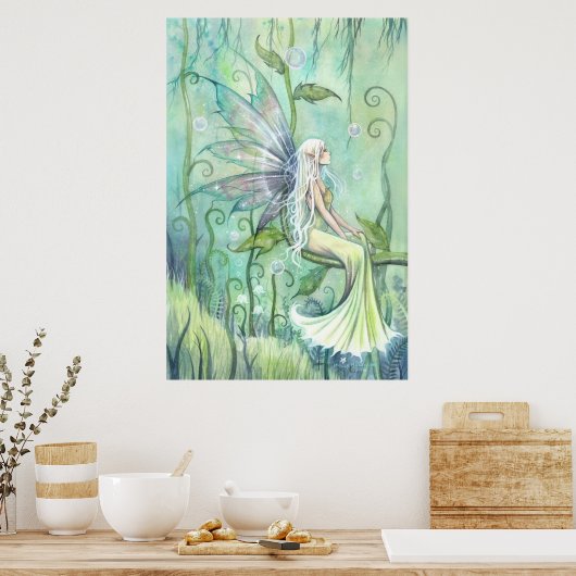 Meditation Fairy Fantasy Artwork van Molly Harriso Poster (Keuken)