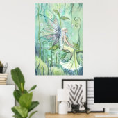Meditation Fairy Fantasy Artwork van Molly Harriso Poster (Thuiskantoor)