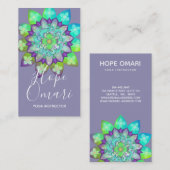 Meditation Flower Mandala in Paars Visitekaartje (Voorkant / Achterkant)