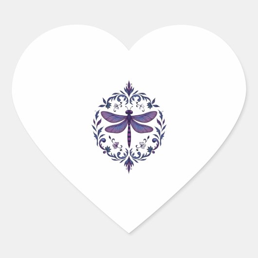 Meditation Fractal Geometry Spiritual Yoga Dragonf Hart Sticker (Voorkant)