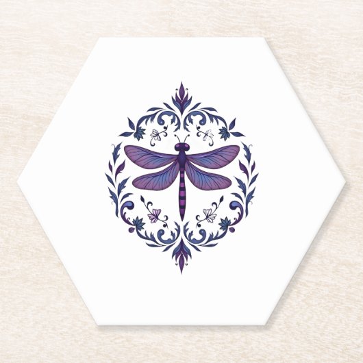 Meditation Fractal Geometry Spiritual Yoga Dragonf Kartonnen Onderzetters (Voorkant)