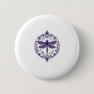 Meditation Fractal Geometry Spiritual Yoga Dragonf Ronde Button 5,7 Cm