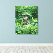 Meditation garden Gloss Stretted Canvas Afdrukken (Insitu (Houten vloer))