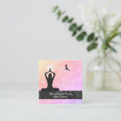*~* Meditation Glitter Bird Eagle Pastel Yoga Vierkante Visitekaartje (Staand voorkant)