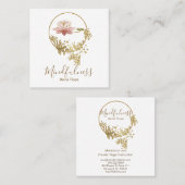 *~* Meditation Gold Glitter Lotus Mindfulness Yoga Vierkante Visitekaartje (Voorkant / Achterkant)