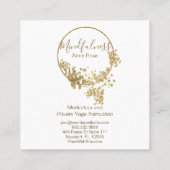*~* Meditation Gold Glitter Lotus Mindfulness Yoga Vierkante Visitekaartje (Achterkant)