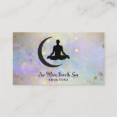 *~* Meditation Gold Man + Moon Yoga Mindfulness Visitekaartje (Voorkant)