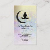 *~* Meditation Gold Woman + Moon Mindfulness Yoga Visitekaartje (Achterkant)