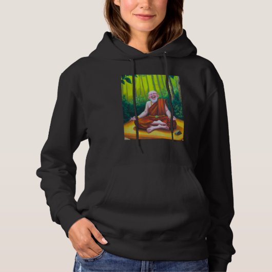 Meditation Guru Laughing Zen Buddha Meditation Hoodie (Voorkant)