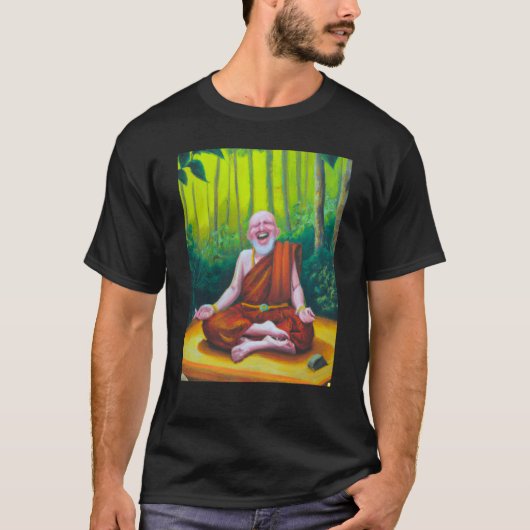 Meditation Guru Laughing Zen Buddha Meditation T-shirt (Voorkant)
