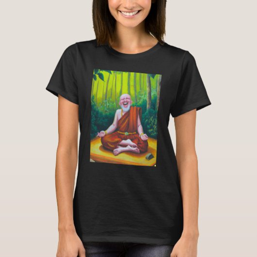 Meditation Guru Laughing Zen Buddha Meditation T-shirt (Voorkant)